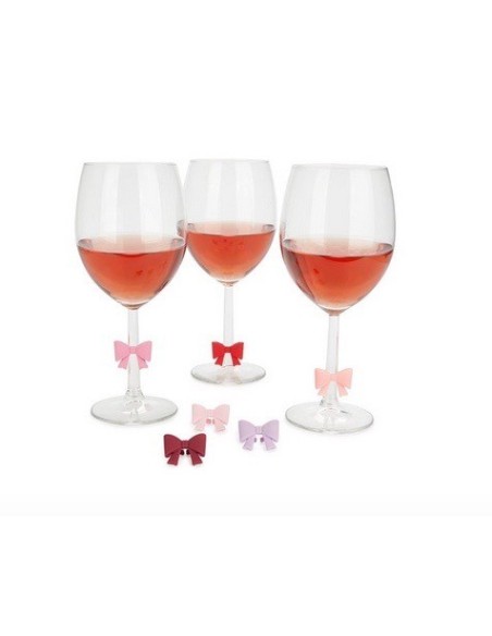 Marque-verres Coquette (lot de 6) couleurs assorties