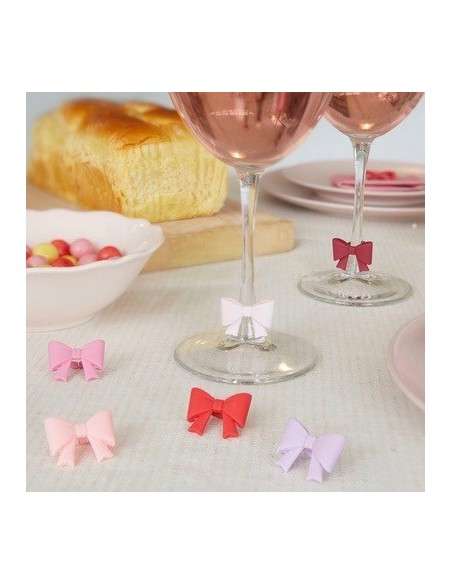 Marque-verres Coquette (lot de 6) couleurs assorties