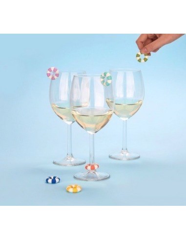 Marque-verres Floats (ensemble de 6) couleurs assorties