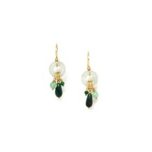 Boucles d'oreillles AGATA Verde Crochet anneau et pampilles de la marque Bijoux Nature