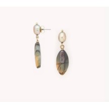 Boucles d'oreilles poussoir L'iLE ROUSSE Top perle