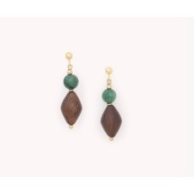 Boucles d'oreilles AVENTURINE poussoir petit modèle de la marque Nature Bijoux
