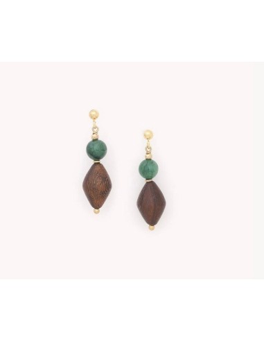 Boucles d'oreilles AVENTURINE poussoir petit modèle de la marque Nature Bijoux