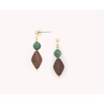Boucles d'oreilles AVENTURINE poussoir petit modèle de la marque Nature Bijoux 2