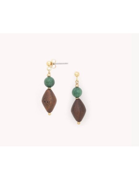Boucles d'oreilles AVENTURINE poussoir petit modèle de la marque Nature Bijoux