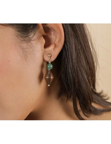 Boucles d'oreilles AVENTURINE poussoir petit modèle de la marque Nature Bijoux