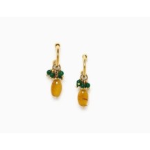 Boucles d'oreilles AGATA VERDE Petites créoles et pampilles