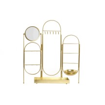 Porte-bijoux paravent metal doré avec miroir