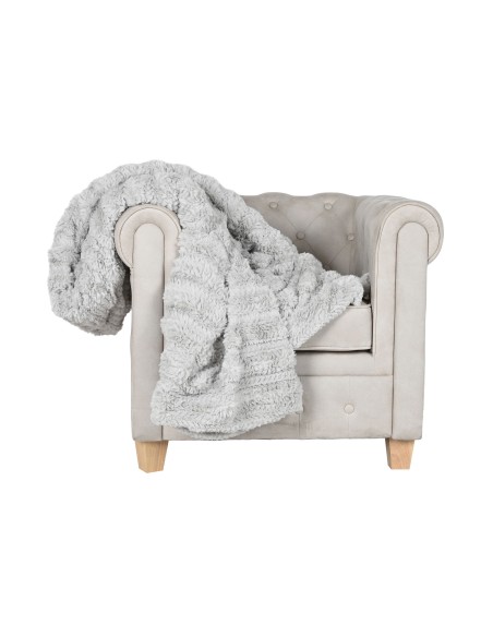 Dessus de Lit / Couverture polyester Gris clair 220 X 240 X1 580 GSM