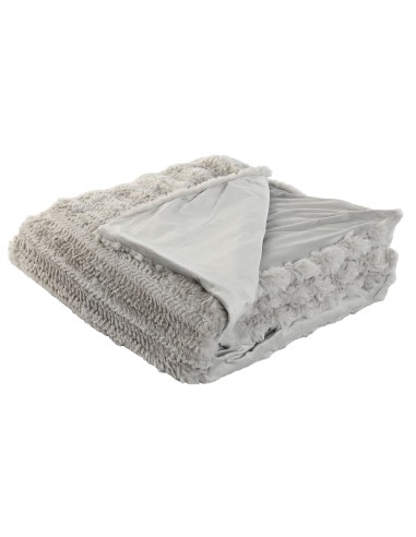 Dessus de Lit / Couverture polyester Gris clair 220 X 240 X1 580 GSM