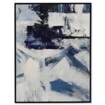 TABLEAU Toile PS ABSTRAIT (bleu noir blanc ) 45 X 2 X 60 cm et encadrement 2