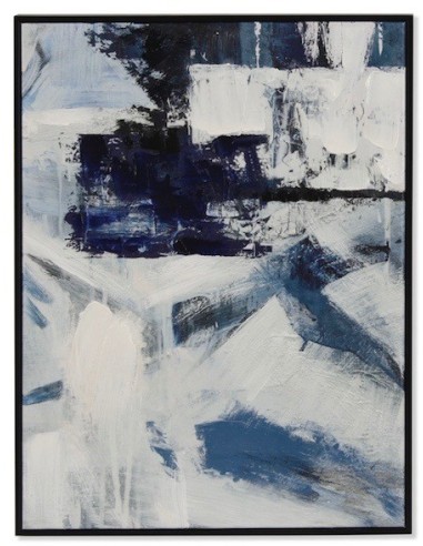 TABLEAU Toile PS ABSTRAIT (bleu noir blanc ) 45 X 2 X 60 cm et encadrement