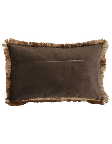 Coussin polyester Jungle touché velours, déhoussable
