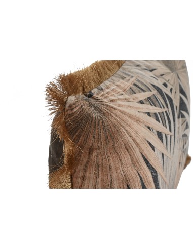 Coussin polyester Jungle touché velours, déhoussable