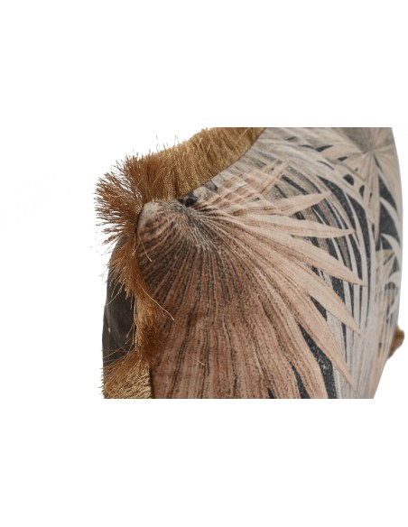 Coussin polyester Jungle touché velours, déhoussable