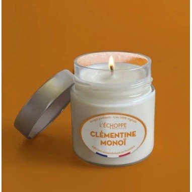 Bougie naturelle Pot en verre Rond 180g Clémentine Monoi