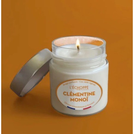 Bougie naturelle Pot en verre Rond 180g Clémentine Monoi