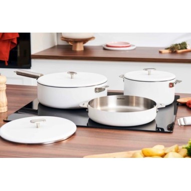 LE MERVEILLEUX COUVERCLE INOX COOKUT- 28 CM- POLAIRE (blanc)