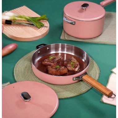 LE MERVEILLEUX COUVERCLE INOX COOKUT- 24 CM- GUIMAUVE (rose)