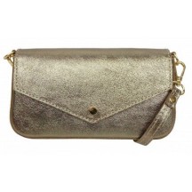 Petit sac bandoulière en cuir de vachette Alba Bronze