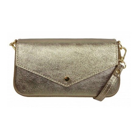 Petit sac bandoulière en cuir de vachette Alba Bronze