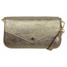 Petit sac bandoulière en cuir de vachette Alba Bronze