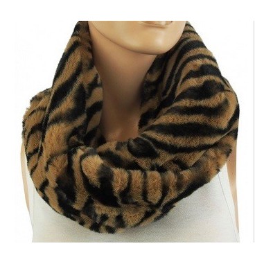 Echarpe snood fausse fourrure tigrée
