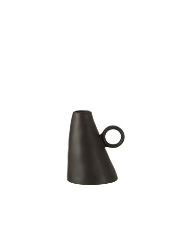 VASE INCLINE CERAMIQUE NOIR