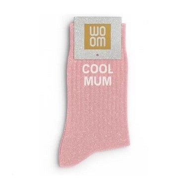 Chaussettes à paillettes "Cool Mum" Rose taille 36-40