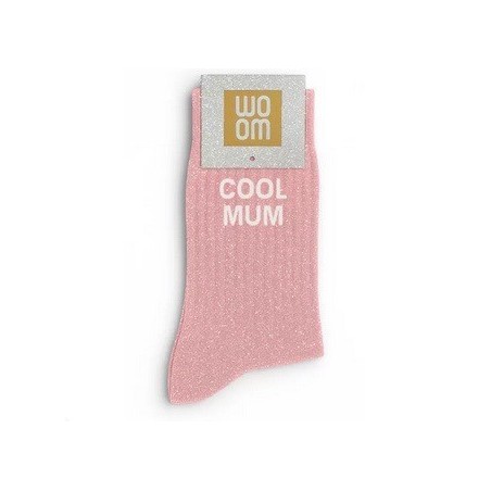 Chaussettes à paillettes "Cool Mum" Rose taille 36-40