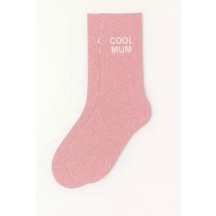 Chaussettes à paillettes "Cool Mum" Rose taille 36-40 2