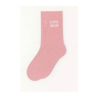 Chaussettes à paillettes "Cool Mum" Rose taille 36-40