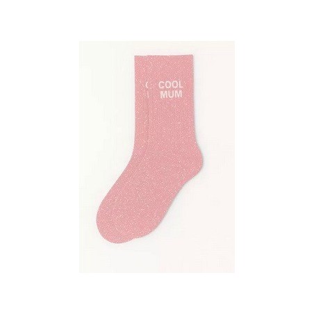 Chaussettes à paillettes "Cool Mum" Rose taille 36-40