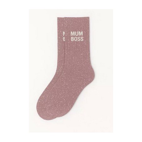 Chaussettes à paillettes " Mum Boss " Rose Gold taille 36-40