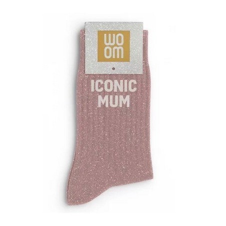 Chaussettes à paillettes " Iconic Mum " Rose Gold taille 36-40