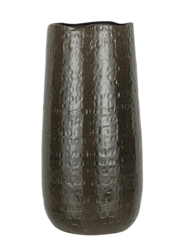 Cache Pot Motifs Ceramique Gris Fonce L