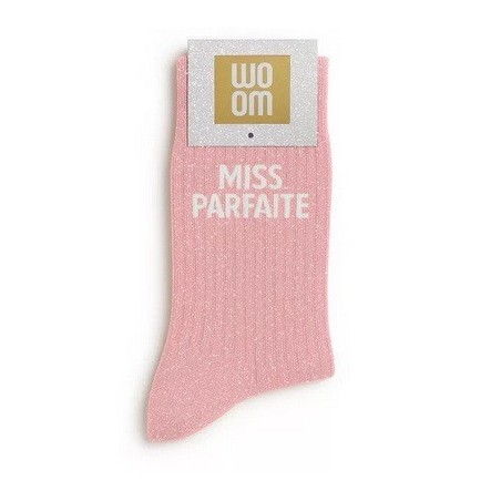 Chaussettes à paillettes " Miss parfaite " Rose taille 36-40