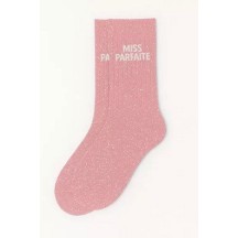 Chaussettes à paillettes " Miss parfaite " Rose taille 36-40 2