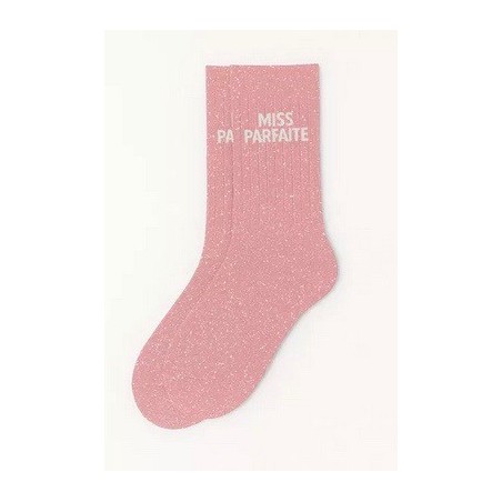 Chaussettes à paillettes " Miss parfaite " Rose taille 36-40