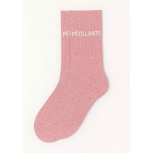 Chaussettes à paillettes " Pétillante" Rose taille 36-40 2