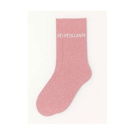 Chaussettes à paillettes " Pétillante" Rose taille 36-40