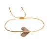 Bracelet tissage perles coeur beige