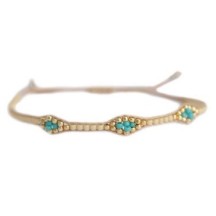 Bracelet boules dorées ajustable