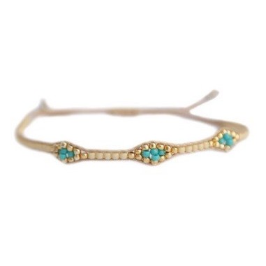 Bracelet boules dorées ajustable