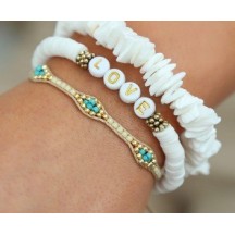 Bracelet boules dorées ajustable 2