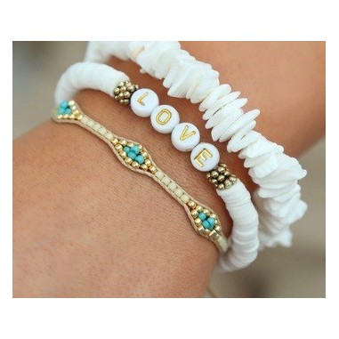Bracelet boules dorées ajustable
