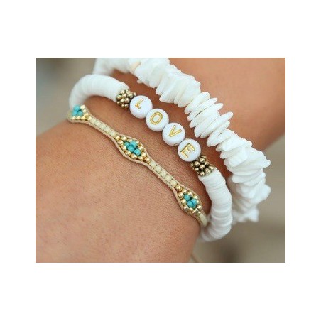 Bracelet boules dorées ajustable