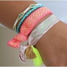 Bracelet Miyuki Ibiza blanc ajustable 2