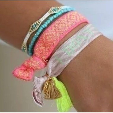 Bracelet Miyuki Ibiza blanc ajustable
