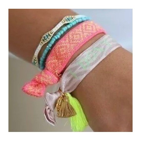 Bracelet Miyuki Ibiza blanc ajustable
